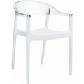 Siesta CArmen Modern Dining Chair - White Seat Transparent Clear Back, 4PK ISP059-WHI-TCL